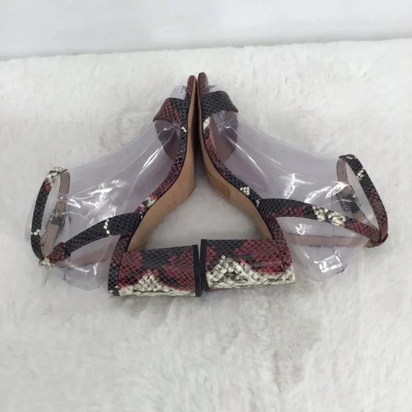 Antonio Milani Women’s Gwyn All leather Snake Print Block Heel Sandal Size 6 - Picture 7 of 12